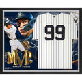 Aaron Judge New York Yankees 2022 AL MVP Autographed Framed Ivory Nike Authentic Jersey Collage