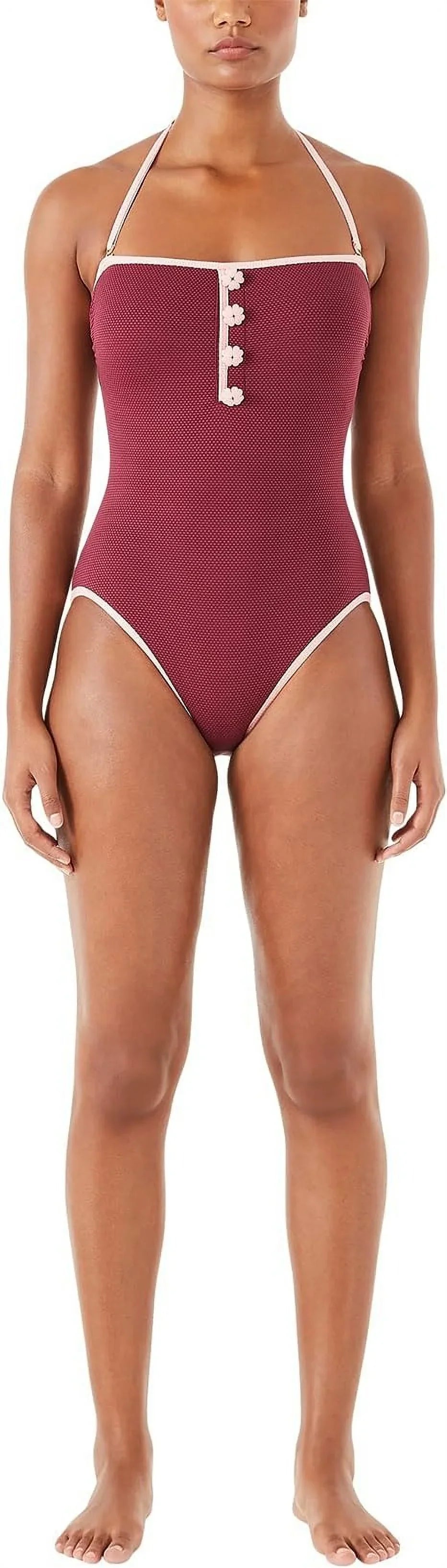 Kate Sizepade New York PURPLE Pique Convertible One-Piece Sizewimsuit, USize Large
