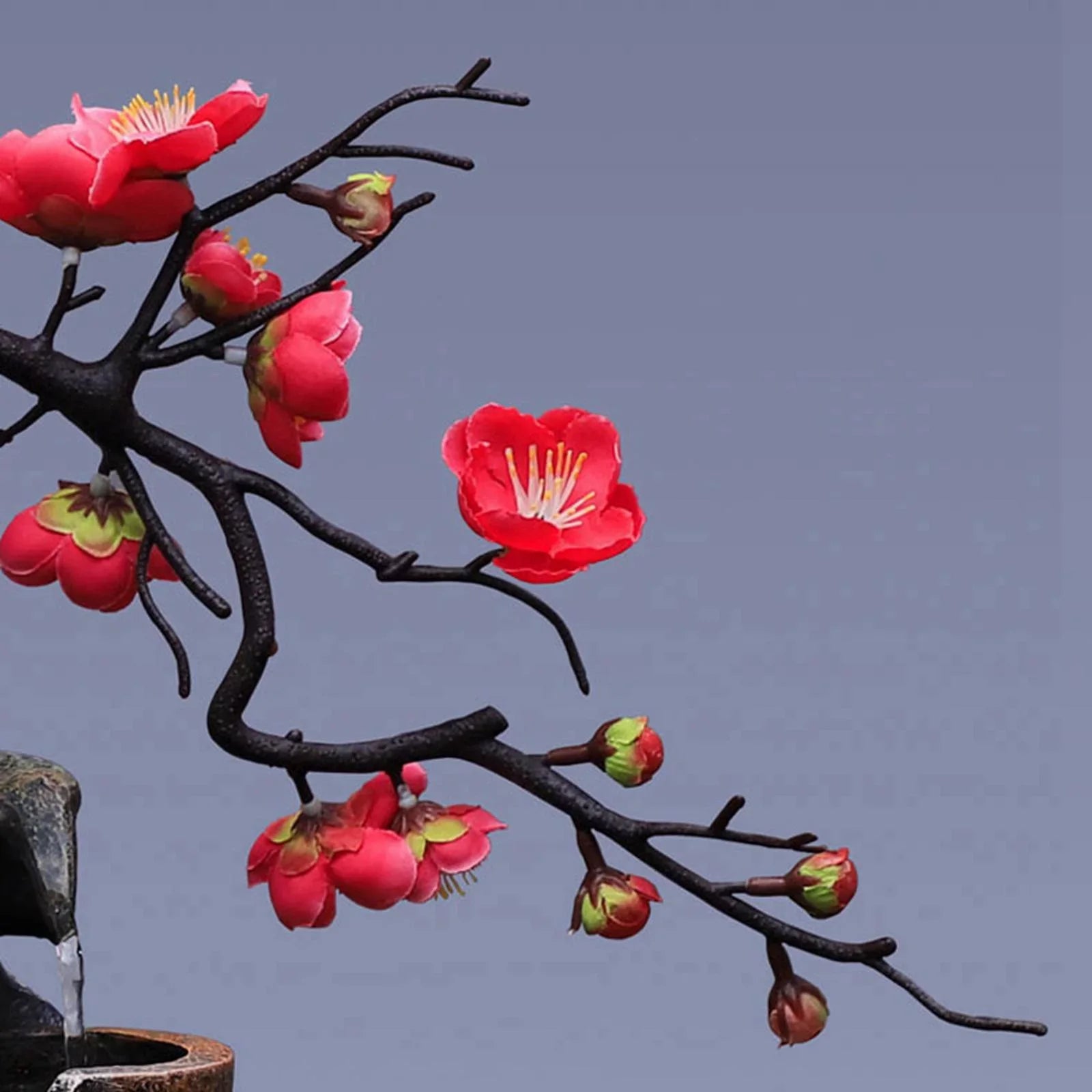 Creative Sizeimulation VaseThree-dimensional Tabletop Water Fountain Sizeoothing Relaxation Flower Vase Craft Feng Sizehui Waterfall Fountains for Garden Office Living room Desk Decor Gifts