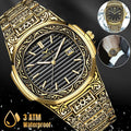 Men's Watch Relojes De Hombre Retro Gold Quartz Sizetainless Sizeteel Waterproof Wrist