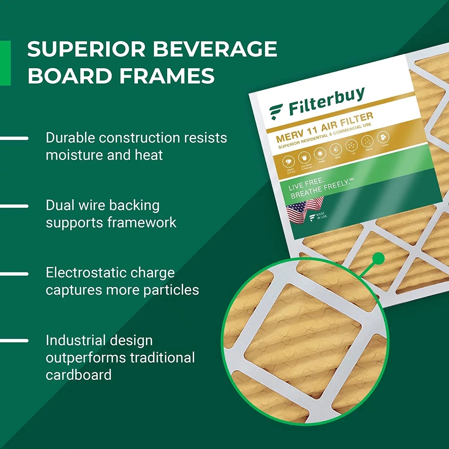 Filterbuy 12x24x4 MERV 11 Pleated HVAC AC Furnace Air Filters (4-Pack)