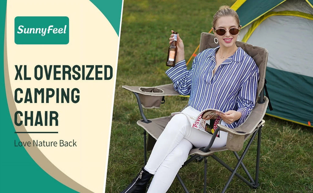 Oversized Folding Camping Chair - 12.13 - Experience comfort and style on all your outdoor adventures!
