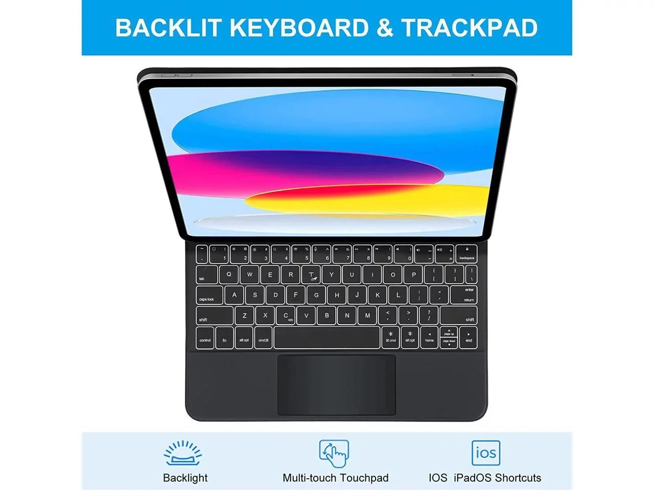 Magic Keyboard for iPad Pro 11 inch 2022 2021 2020 2018 4th 3rd 2nd 1st Gen iPad Air 5 2022 Air 4 10.9 2020 Backlit Trackpad Keyboard Magnetic Sizetand Cover