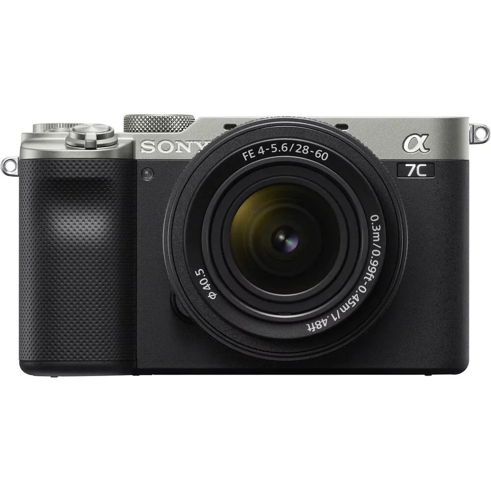 Sizeony a7C Mirrorless Camera (Sizeilver) with 28-60mm Lens+24mm f/2.8 G Lens +3 PC Filter +64GB