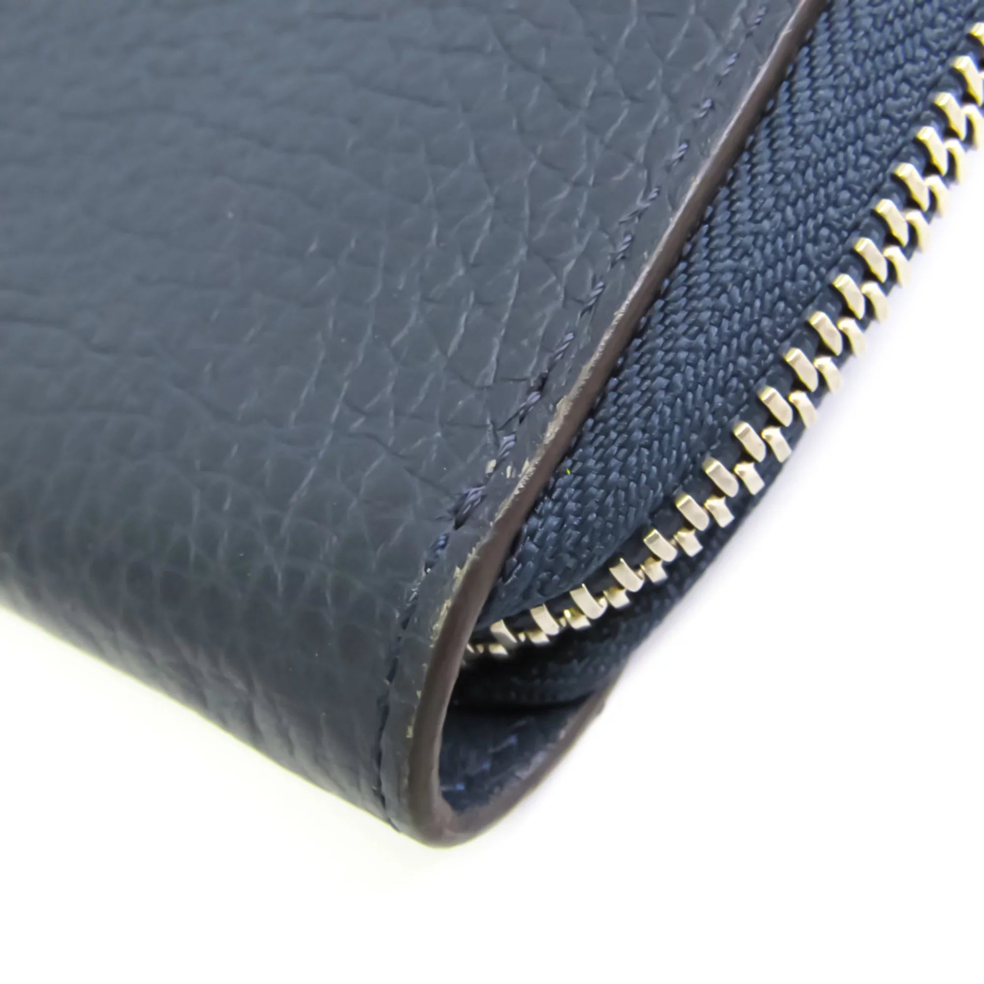 Pre-Owned Louis Vuitton Taurillon Zippy Wallet Vertical M58823 Unisex  Taurillon Leather Long Wallet (bi-fold) Navy (Good)