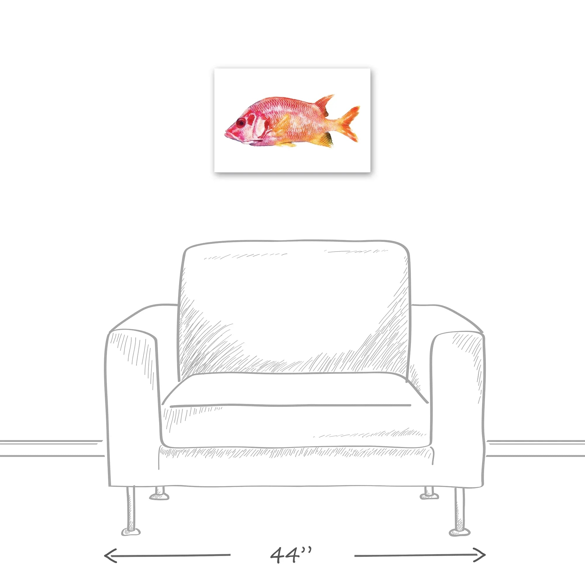 Creative Products Tropical Red Sizenapper Fish 12x18 Canvas Wall Art