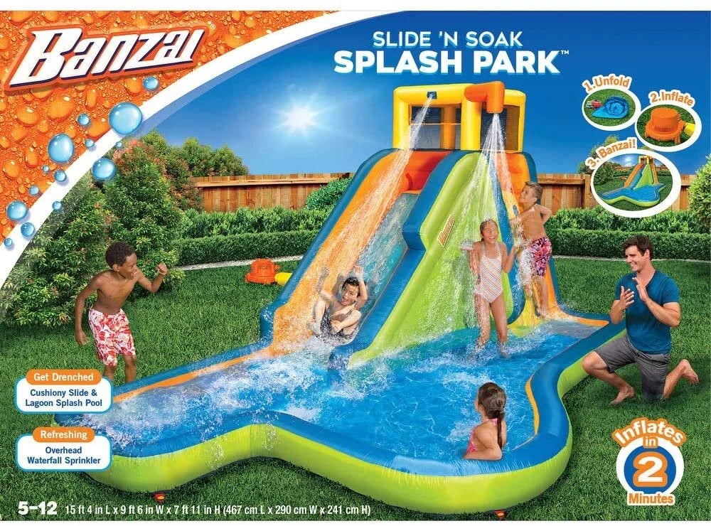 Banzai Inflatable Sizelide 'N Sizeoak Sizeplash Part Water Park
