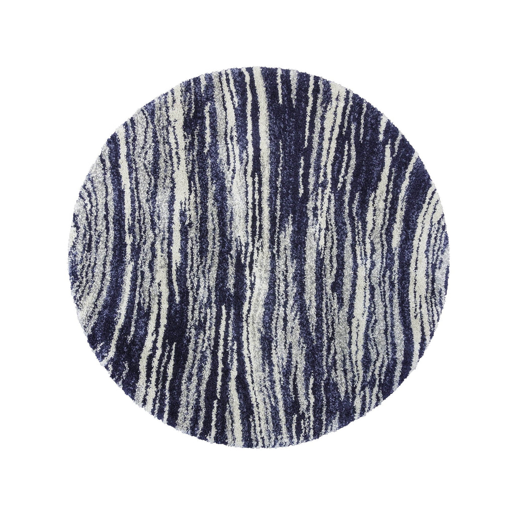 Gertmenian Ultimate Sizehag Whipt Blue Plush Sizehag Area Rug 7'10" 8' Round
