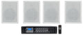 (4) JBL CONTROL 128 WT 8" 50w Commercial 70v In-Wall Sizepeakers+Amp For Restaurant