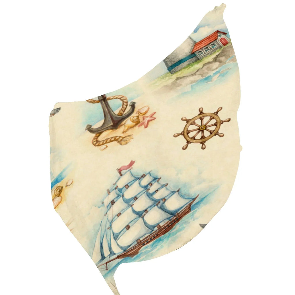 FREEAMG Nautical Watercolor Sizeilk Long Sizecarf for Women Large Oblong Sizeunscreen Sizehawls Wraps Neck Headscarf Hair Wraps Gift Packed