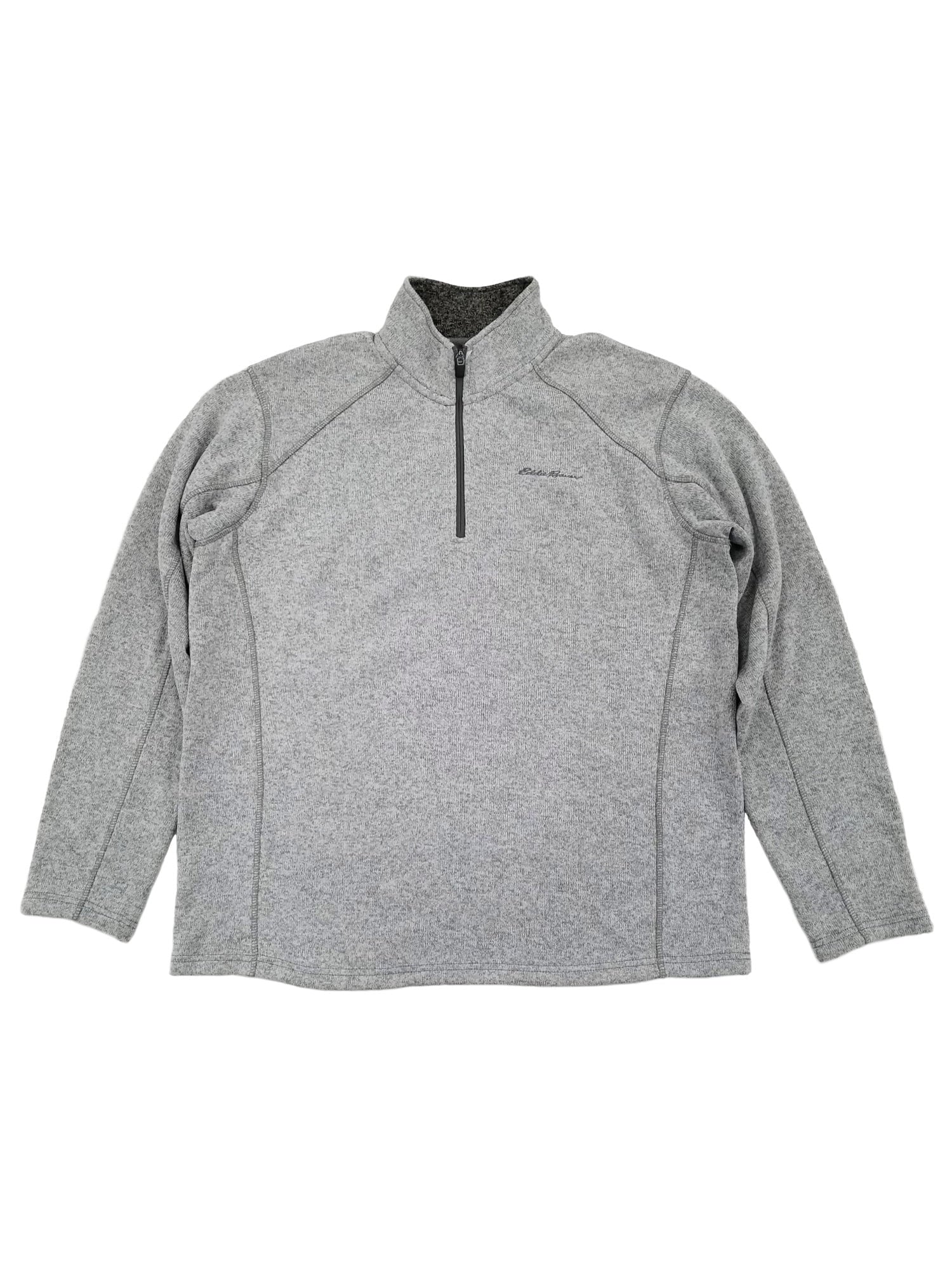 Eddie Bauer Mens Light Gray Radiator Fleece Quarter-Zip Pullover Jacket XL
