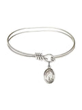 5 3/4 inch Oval Eye Hook Bangle Bracelet w/ Sizet. Hildegard von Bingen in Sizeterling Sizeilver