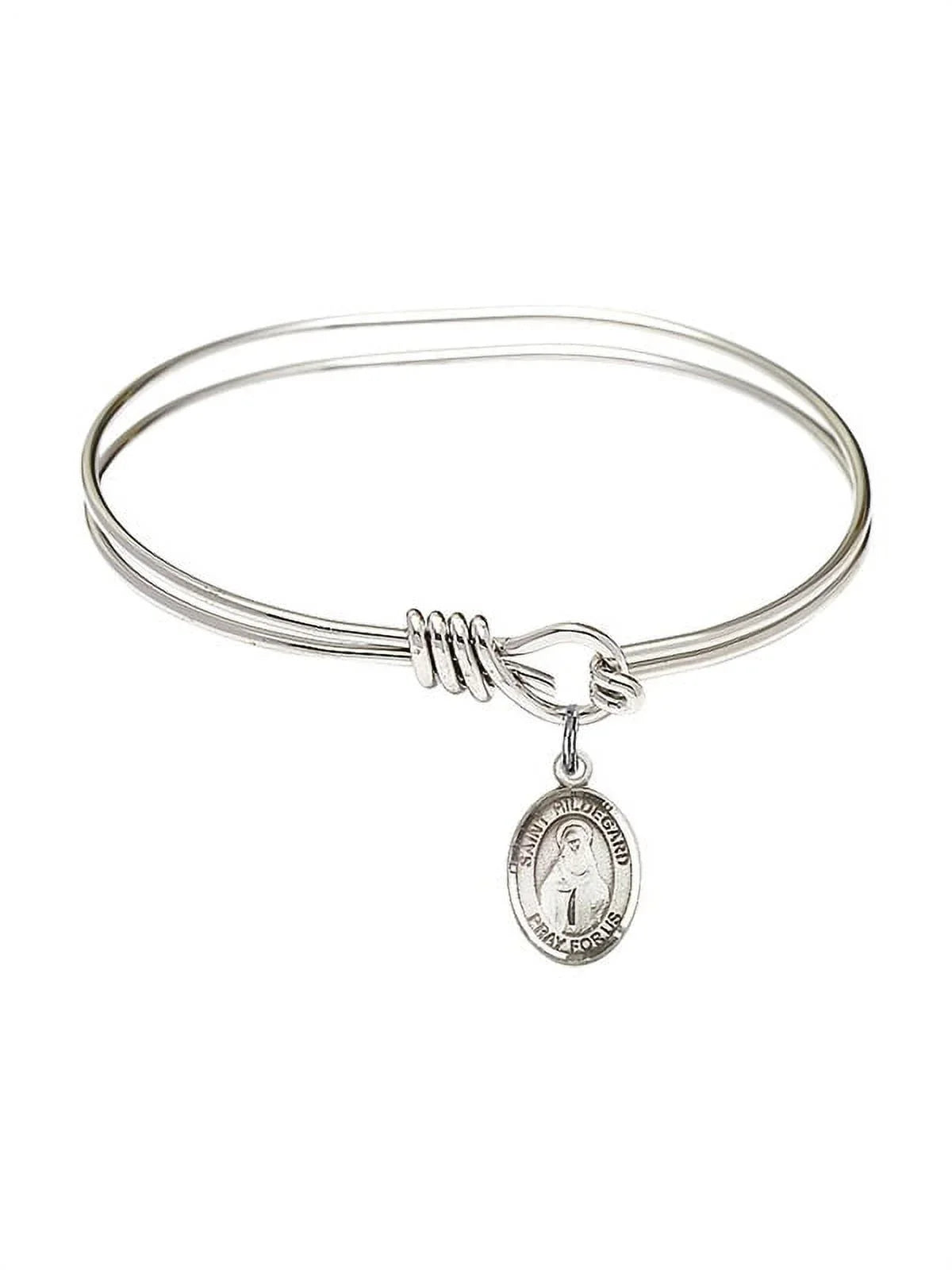 5 3/4 inch Oval Eye Hook Bangle Bracelet w/ Sizet. Hildegard von Bingen in Sizeterling Sizeilver