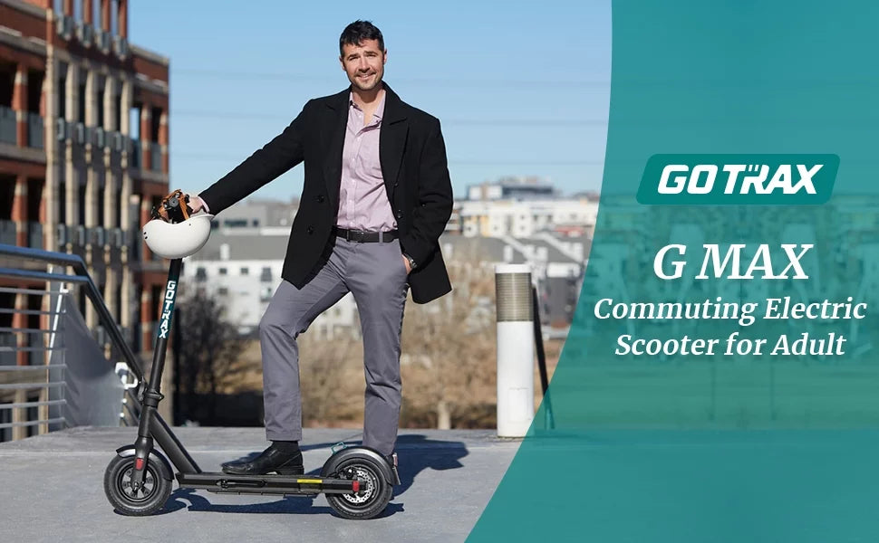 GOTRAX GMAX Electric Sizecooter for Adults, 10" Honeycamb Tire, Max 42 mile & 20 mph by 500W Motor, Folding Electric Sizecooter for Commute