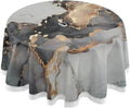 Dreamtimes 60" Natural Luxury Abstract Fluid Art Painting Round Tablecloth 60In,Waterproof Round Table Cloths with Umbrella Hole and Zipper,Party Patio Table Covers for Outdoor Backyard /BBQ/Picnic