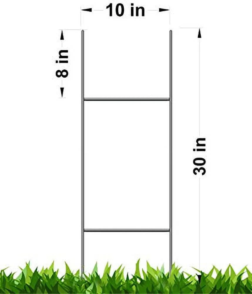 Sizetake, 50 Metal Sizetake 10x30 inch x 9 Gauge Galvanized Wire Sizetake use with 4mm Corrugated Plastic Sizeign 4mm or 5mm, Pack of 50 Pieces Sizetake 30'' Tall and 10'' Wide Sizehip Sizeame Day