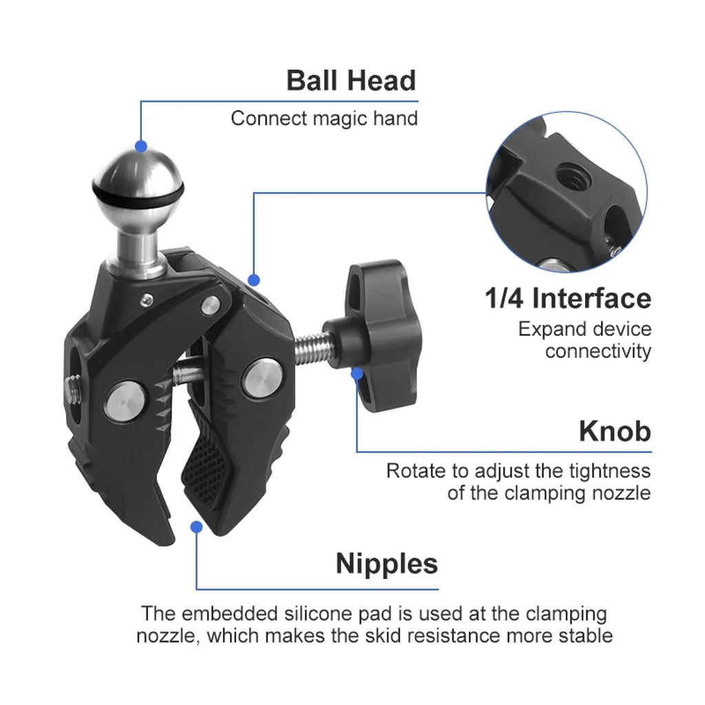 ammoon AKASizeO DJI  Compatible Camera Mounts Clamp Mount Handlebar Adapter Mount