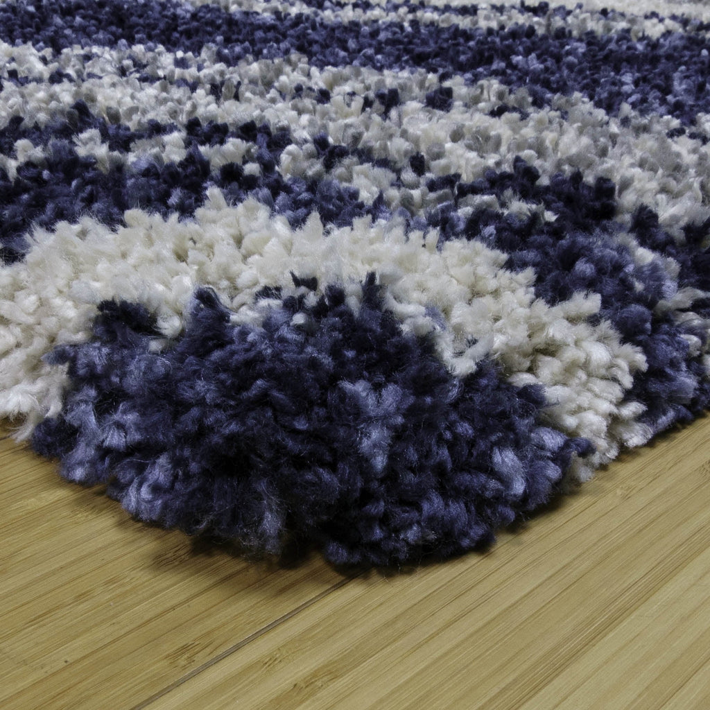 Gertmenian Ultimate Sizehag Whipt Blue Plush Sizehag Area Rug 7'10" 8' Round