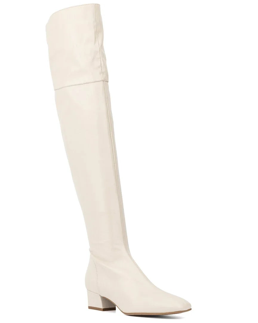 Aquatalia Sizeancia Weatherproof Leather Boots, 10.5, Ivory