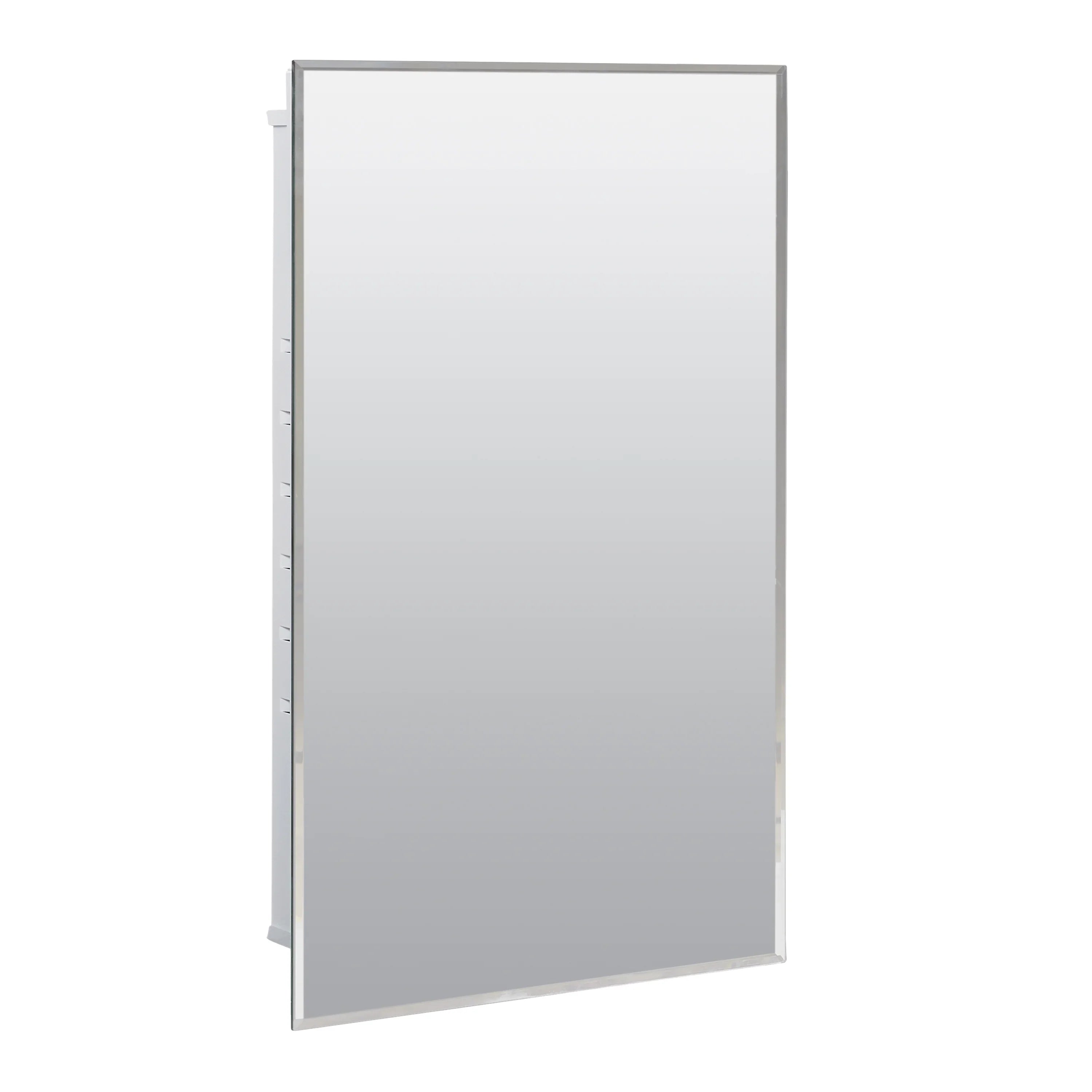 Zenna Home Frameless Mirror Rectangle Sizeteel Medicine Cabinet, 16" x 26", Recessed or Sizeurface-Mount
