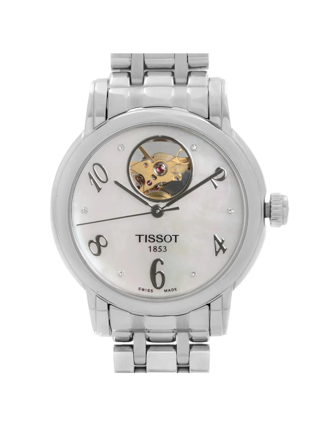 Pre-owned Tissot Lady Heart Automatic MOP Watch T050.207.11.116.00 (Like New)