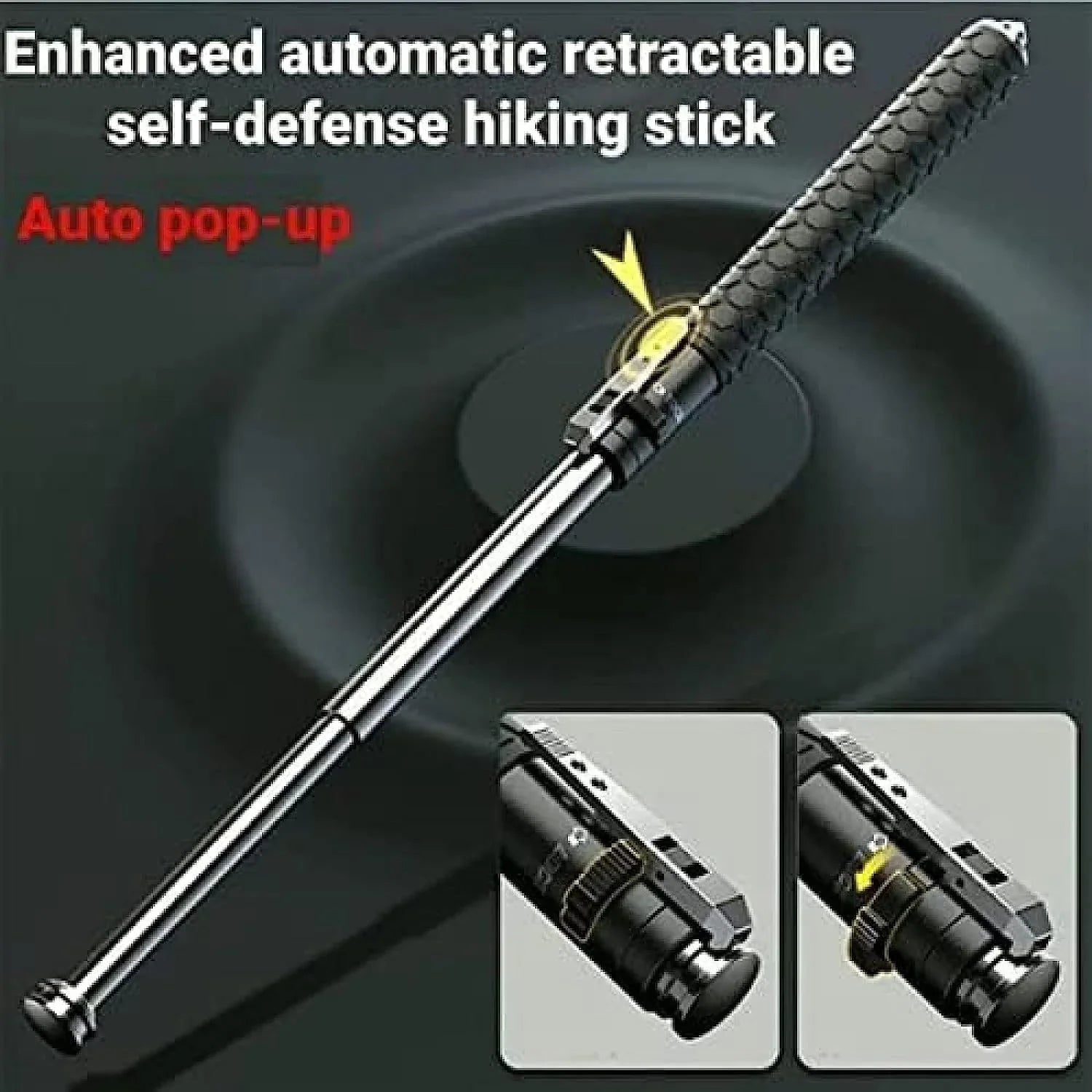 16 In Hiking Sizetick Walking Sizetaff, Jademall Outdoor Trekking Pole Collapsible Retractable Premium Multifunctional Tool