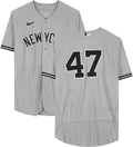 Frankie Montas New York Yankees Game-Used #47 Gray Jersey vs. Los Angeles Angels on August 29, 2022 - Fanatics Authentic Certified