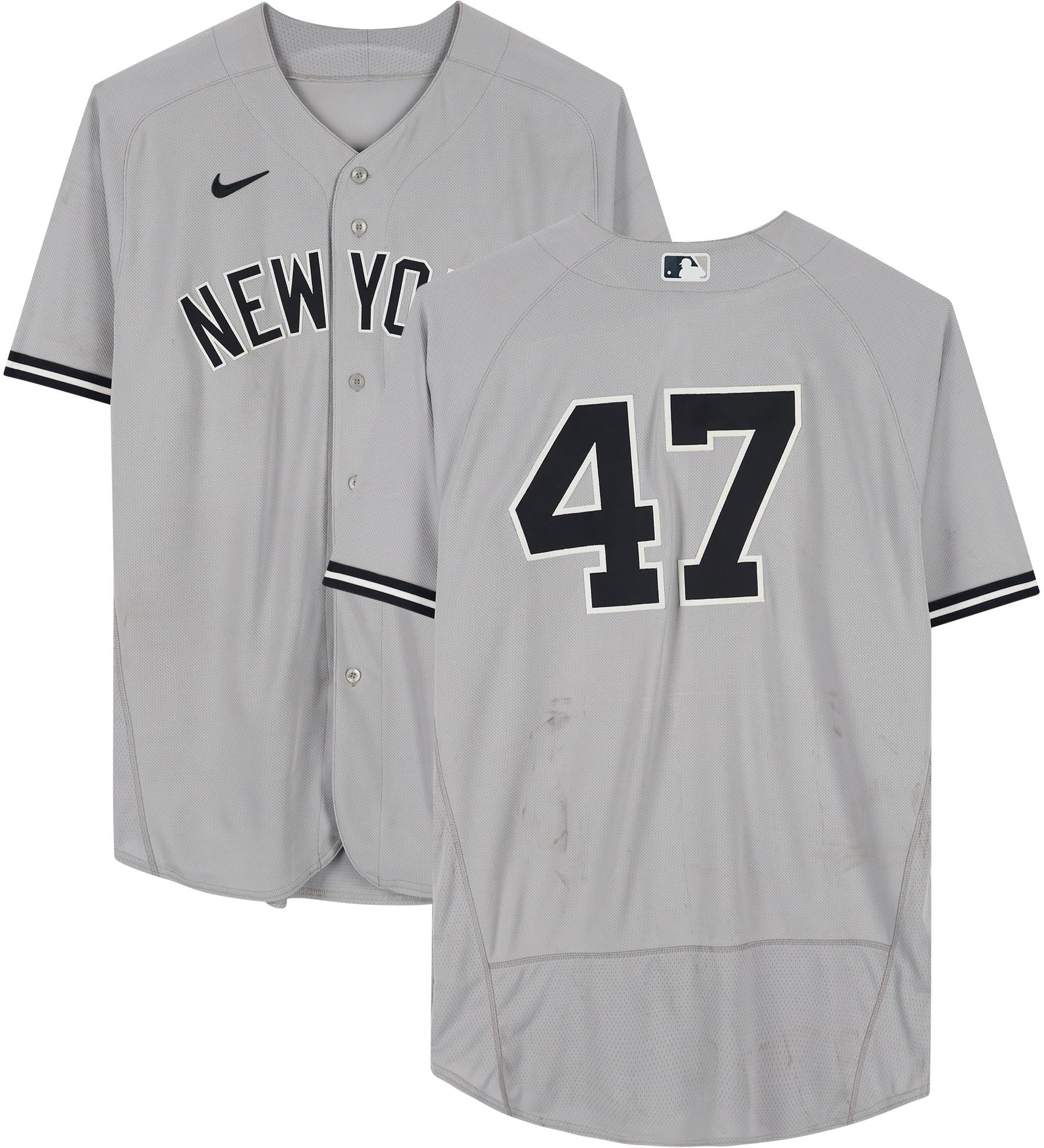 Frankie Montas New York Yankees Game-Used #47 Gray Jersey vs. Los Angeles Angels on August 29, 2022 - Fanatics Authentic Certified