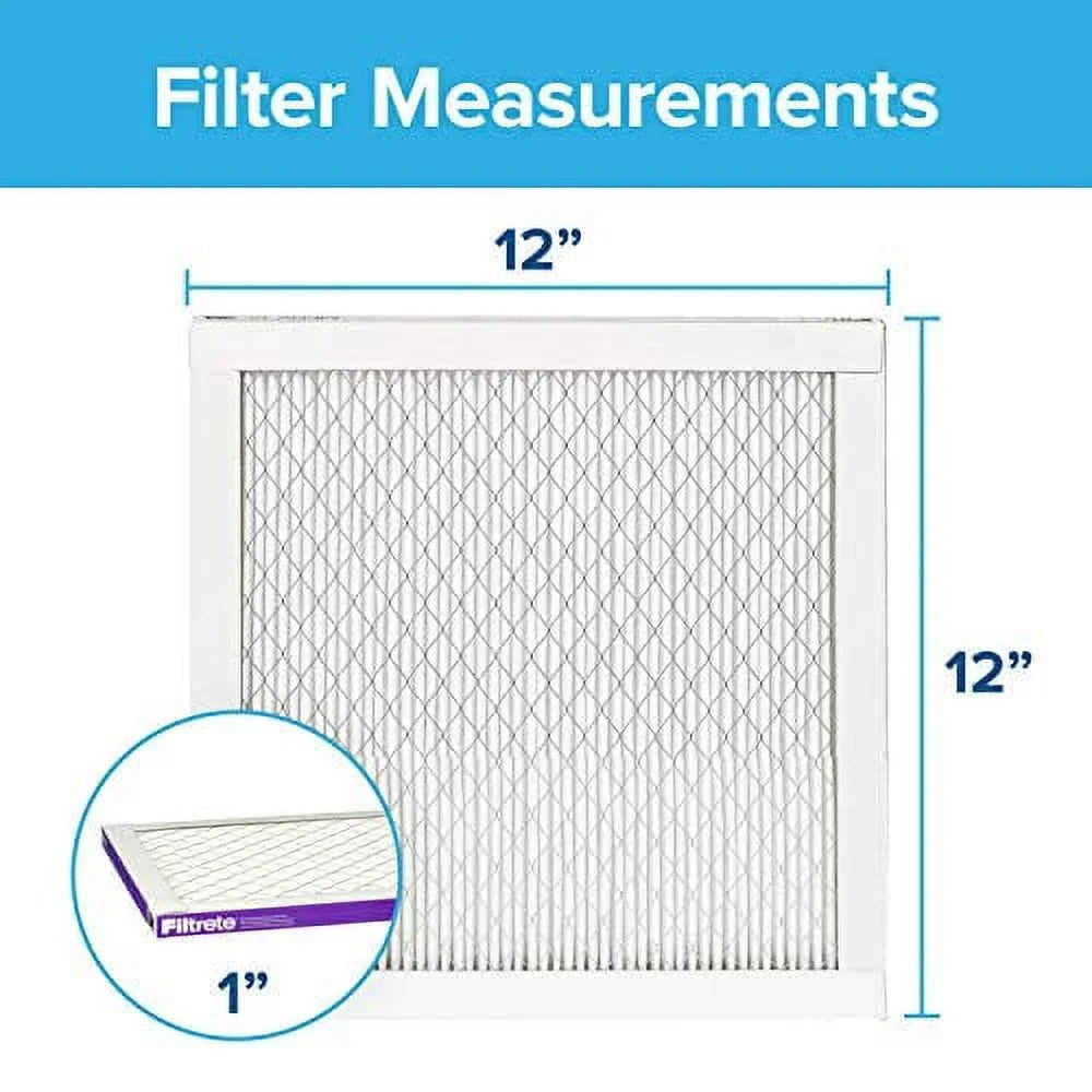 Filtrete 12x12x1, AC Furnace Air Filter, MPR 1500, Healthy Living Ultra Allergen, 6-Pack (exact dimensions 11.81 x 11.81 x 0.78)
