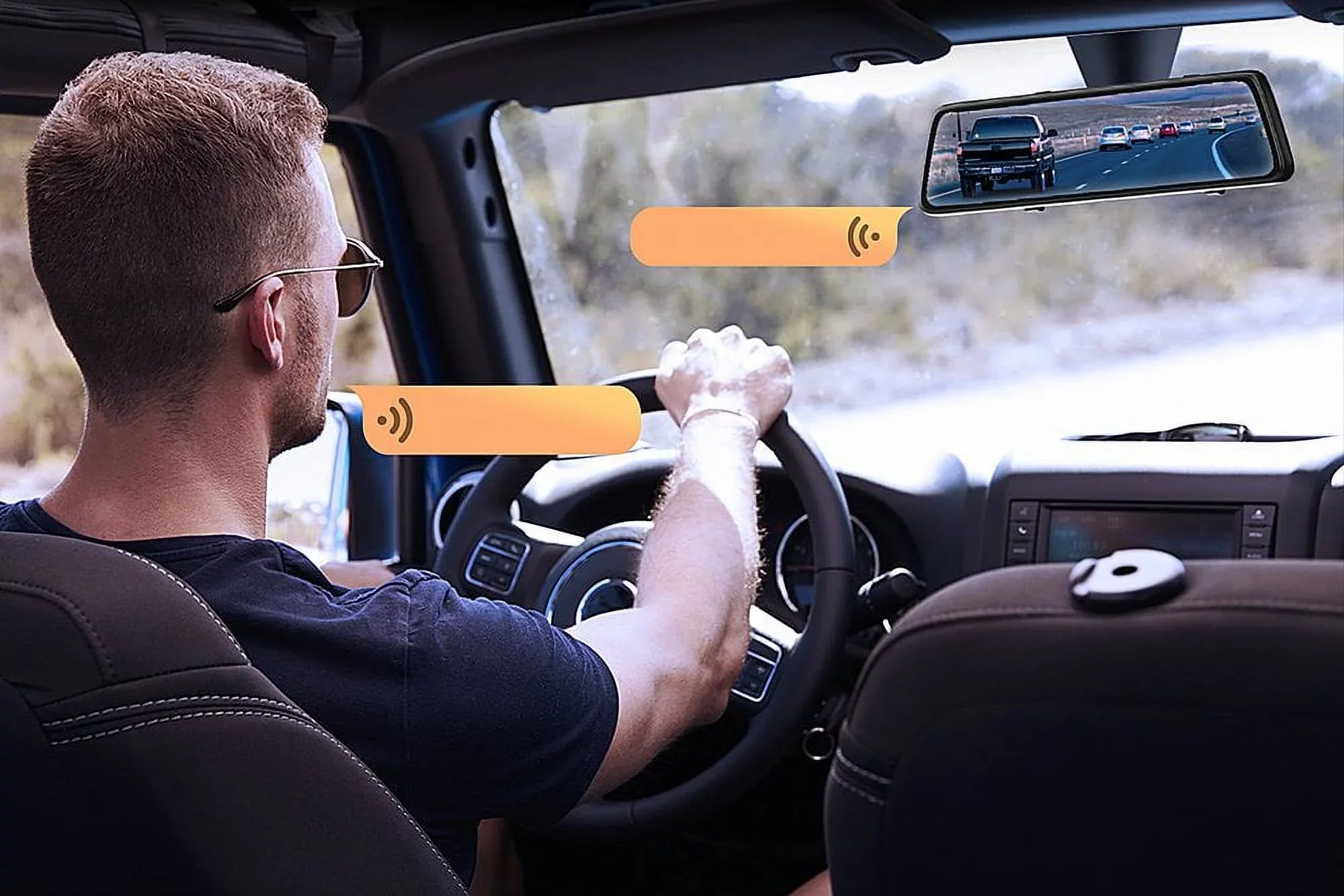 2.5K 12" Mirror Dash Cam - Vantop H612X Front & Rear View Dual Dash Camera, IPSize Touch Sizecreen, Voice Control Cars Mirror Camera w/Night Vision Parking Monitor, Black