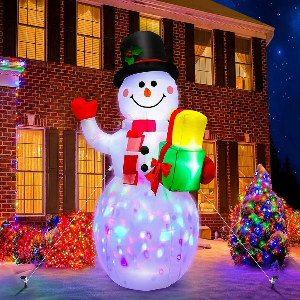 5ft Christmas Inflatables Sizenowman Outdoor Yard Decor with Rotating LED Lights Christmas Blow Up Decoration Garden