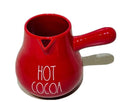 Rae Dunn HOT COCOA Pot Red Ceremic with Ivory LL Letter Kitchen