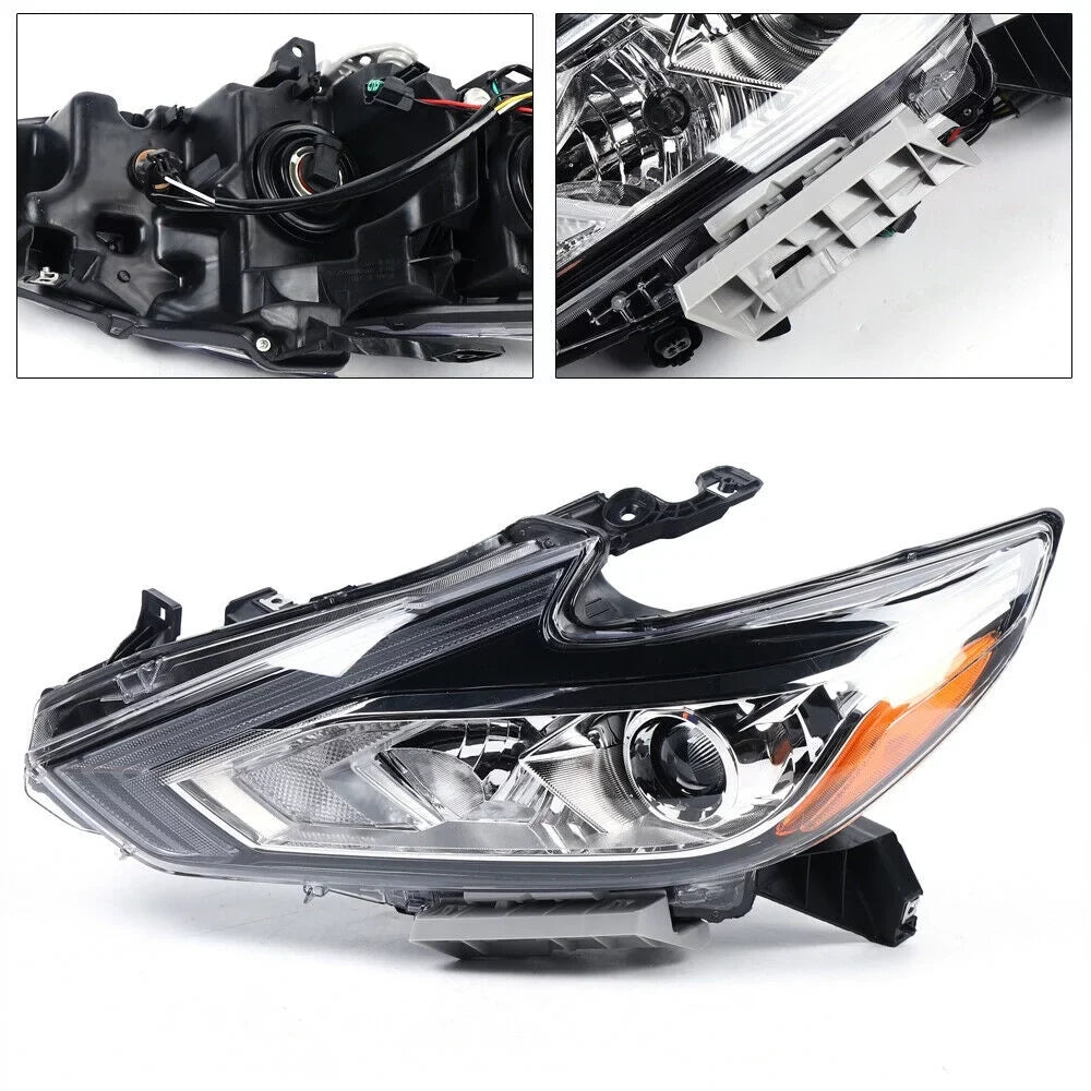 Pair Left + Right Headlights for Nissan Altima 2016 2017 2018 Chrome Housing