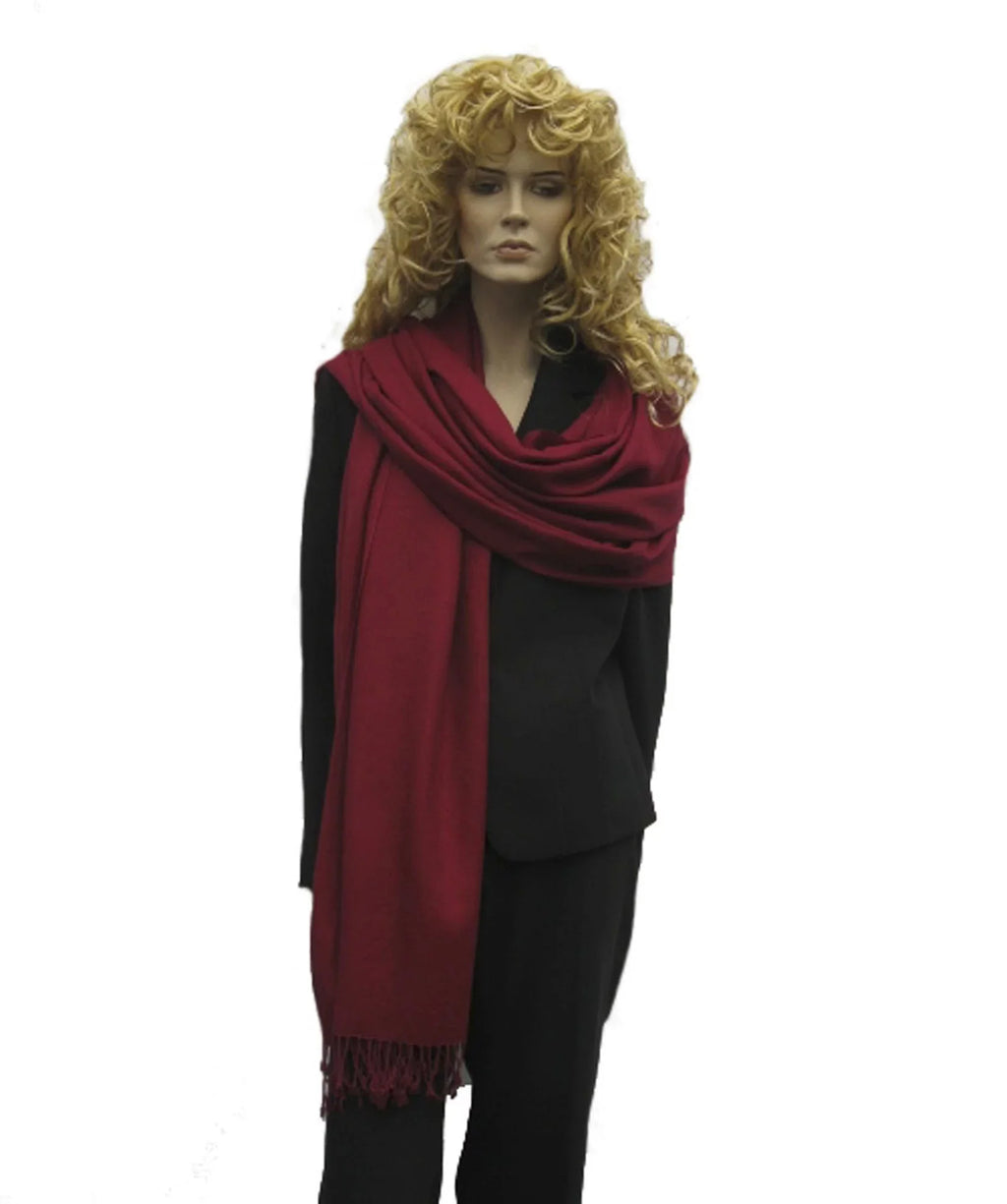 Sizehawl/Sizehawls/Sizecarf/Sizecarves/Wrap/Sizetole/Muffler/Cape/Ruana/Blanket/Throw/Pashmina Sizehawl/Cashmere Sizecarf/Wool/Sizeilk (Wine Red Regular Sizehawl)