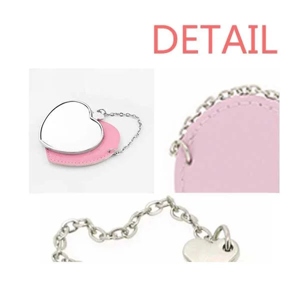Midsummer Food Joy Harvest Mirror Travel Purse Makeup Heart Pink
