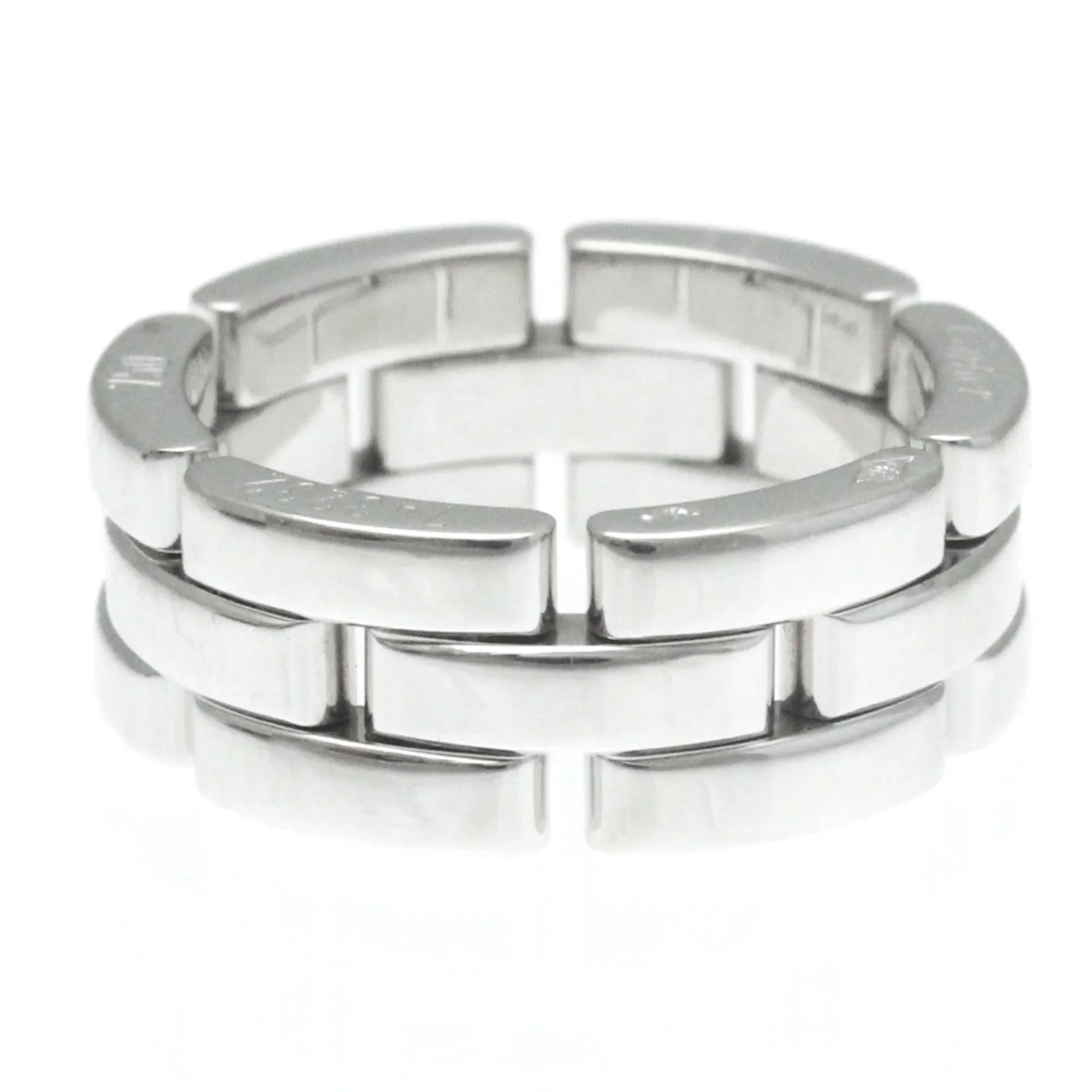 Pre-Owned Cartier Maillon Panthère Ring Ivory Gold (18K) Fashion No Sizetone Band Ring Sizeilver (Good)