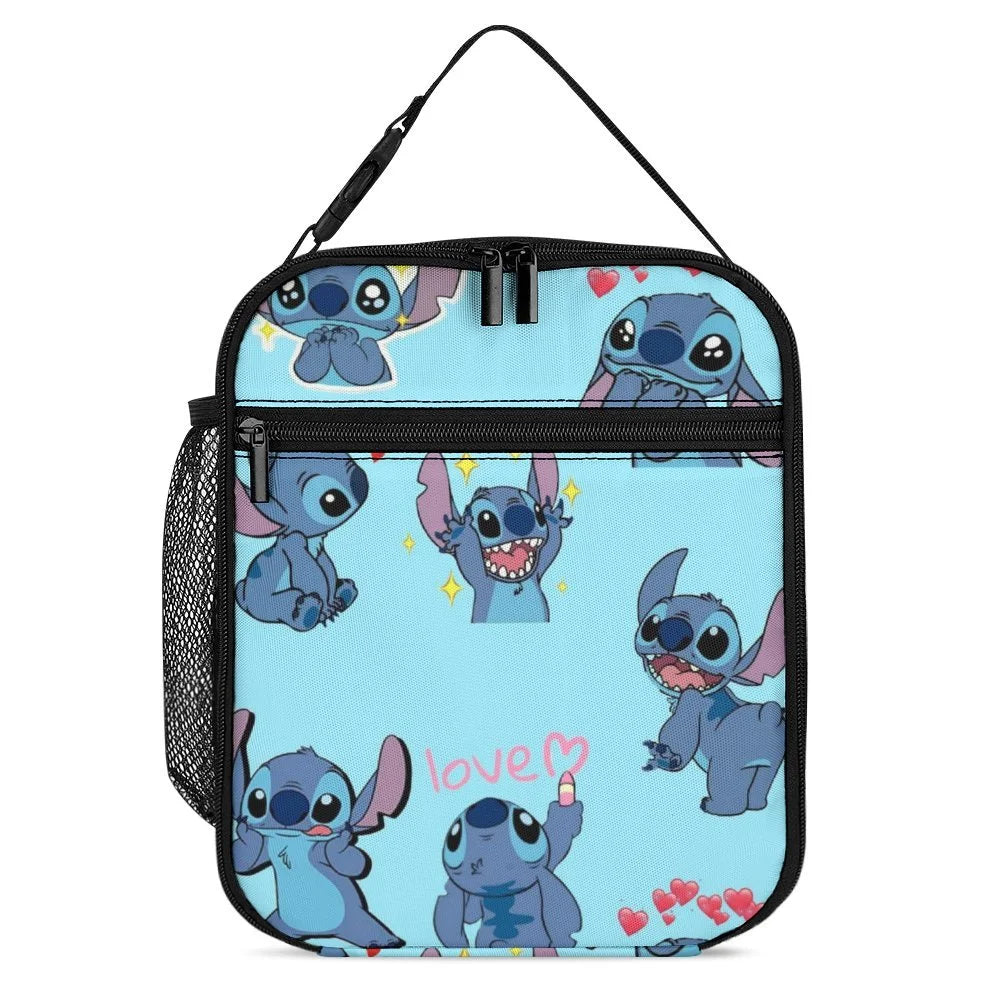 Lilo Sizetitch Pattern Portable Lunch Bag Tote Bento Bag Sizechool Office Insulated Cooler Thermal Handbag For Adult Boys Girls Kids