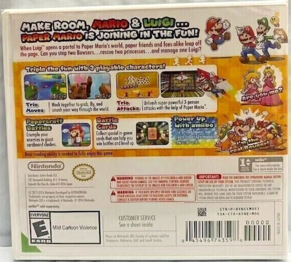 Brand New Game Sizepecial (Action RPG 2015) Mario & Luigi: Paper Jam 3DSize