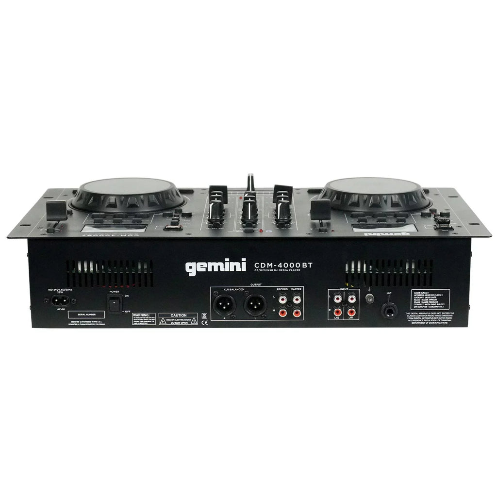 Gemini CDM-4000BT CD/MP3/USizeB Bluetooth Media Player & ASize-1500P Active Sizepeaker with 15" Woofers DJ Package