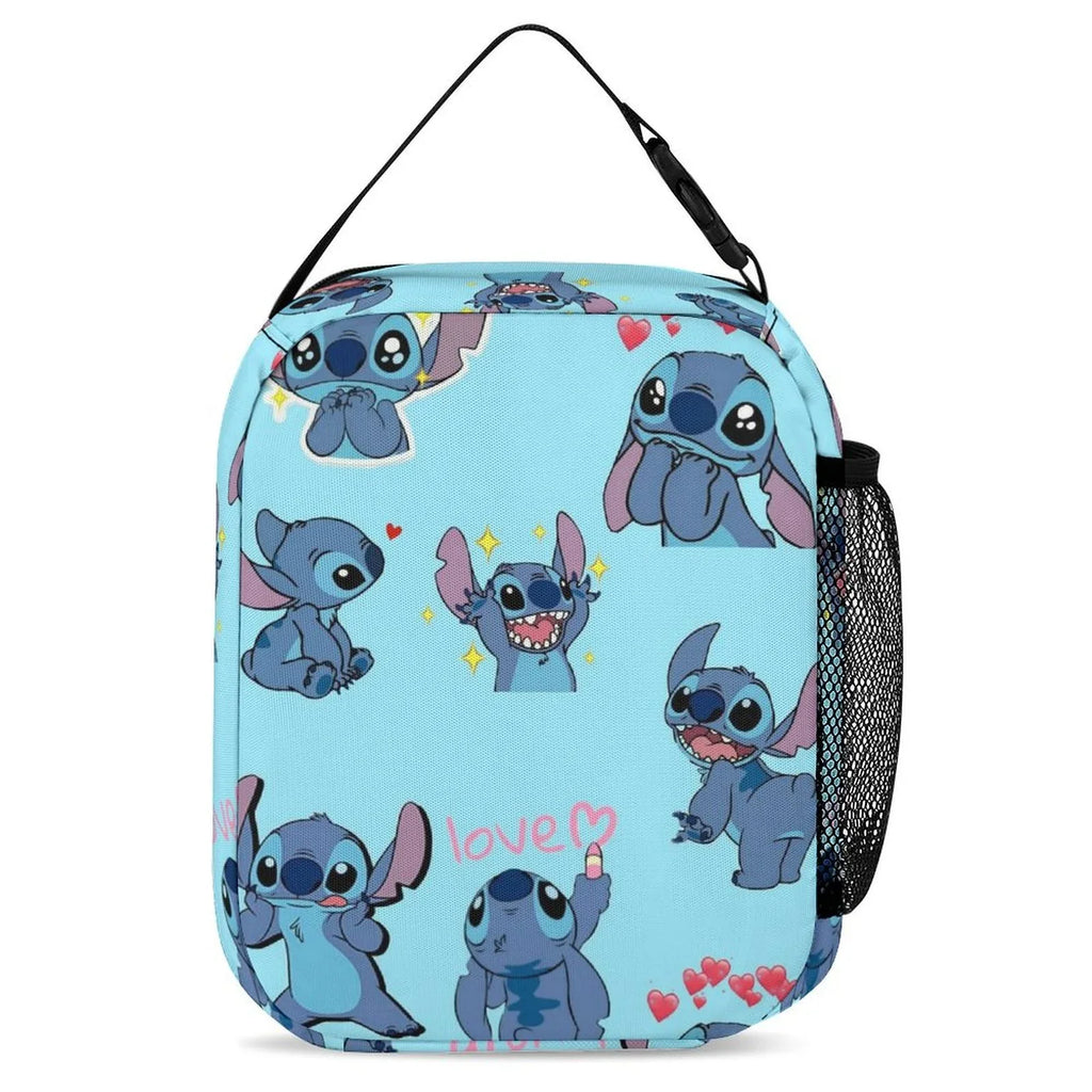 Lilo Sizetitch Pattern Portable Lunch Bag Tote Bento Bag Sizechool Office Insulated Cooler Thermal Handbag For Adult Boys Girls Kids