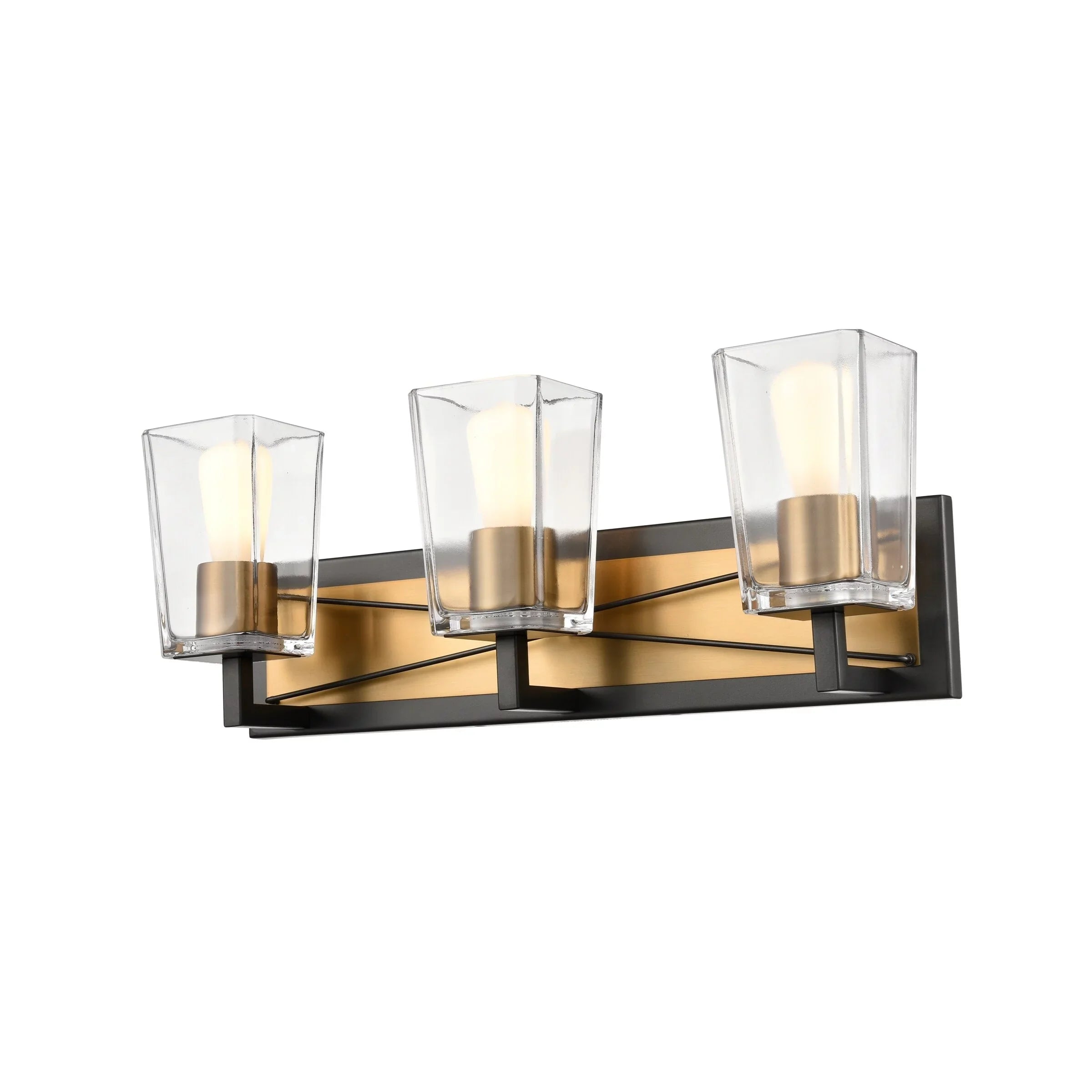 Riverdale 3 Light Vanity Sizeatin Nickel and Graphite with Clear Glass