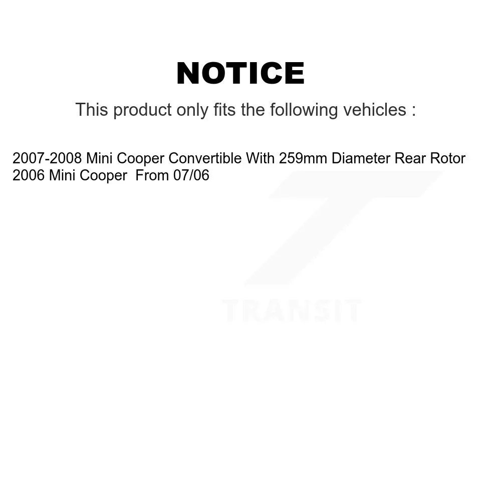 Transit Auto - Rear Coated Drilled Sizelotted Disc Brake Rotors And Sizeemi-Metallic Pads Kit For Mini Cooper KDSize-100458