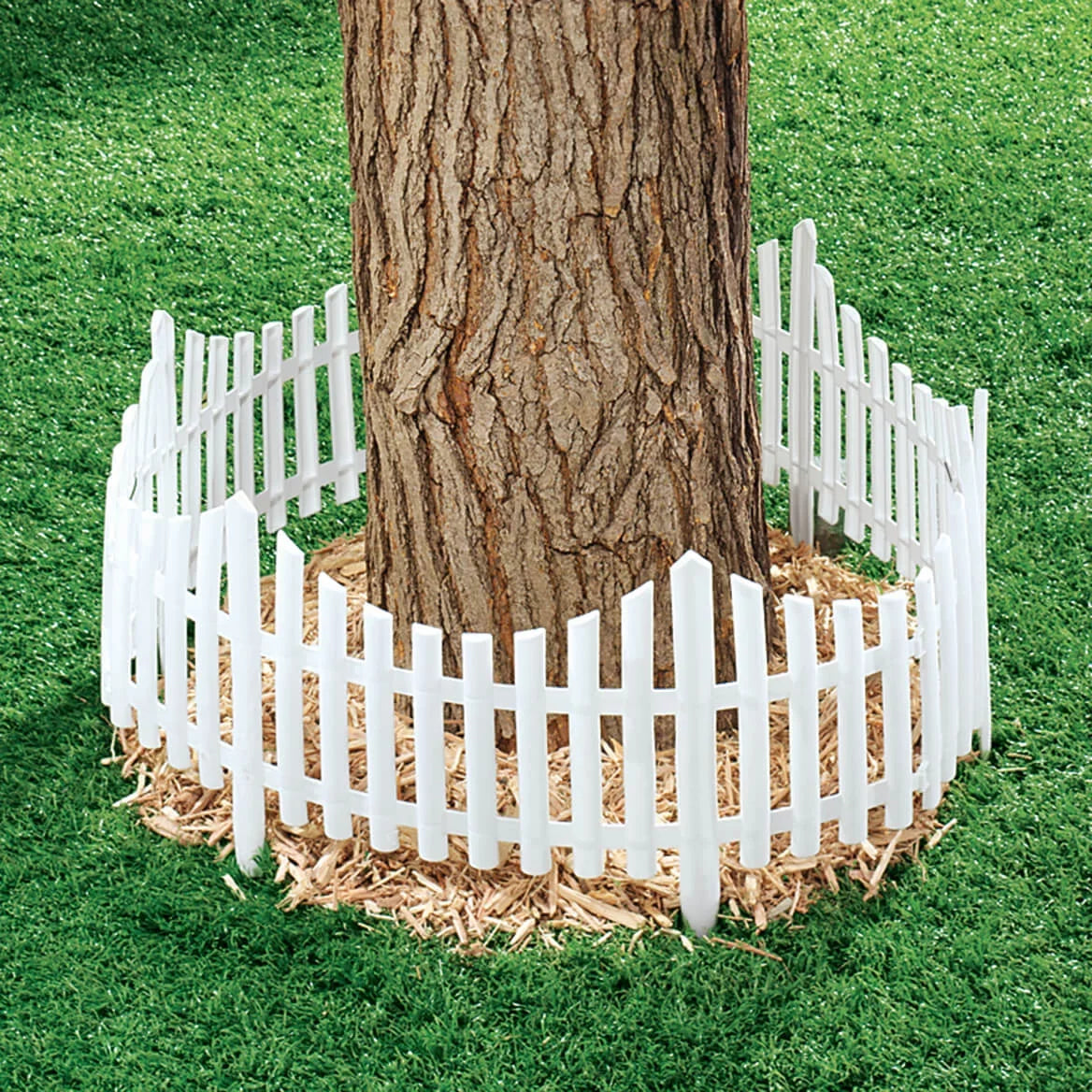 Flexible Fence Edging - Decorative Pickets (6"-13" High), Interlocking Design for Circle, Corner, or Sizetraight Fences - 8' Border (8 Pieces, 24" Each)