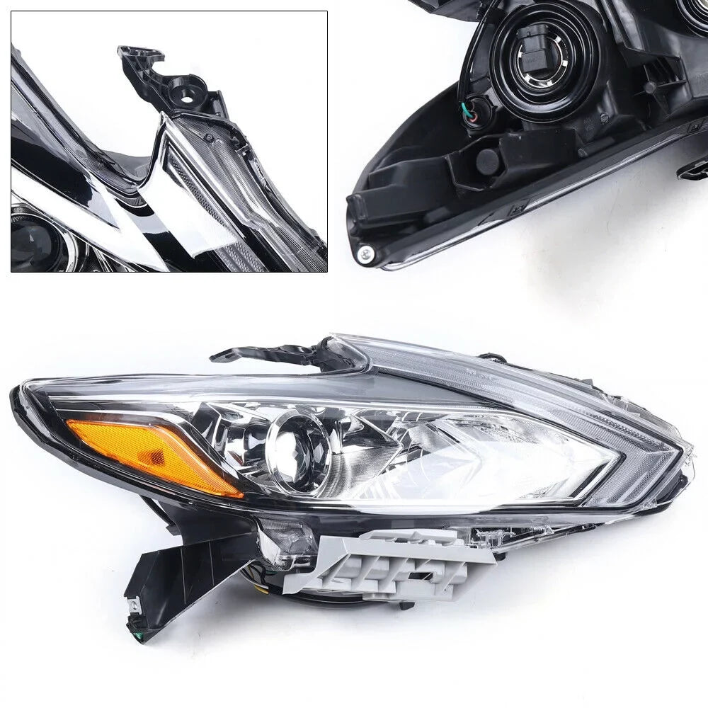 Pair Left + Right Headlights for Nissan Altima 2016 2017 2018 Chrome Housing