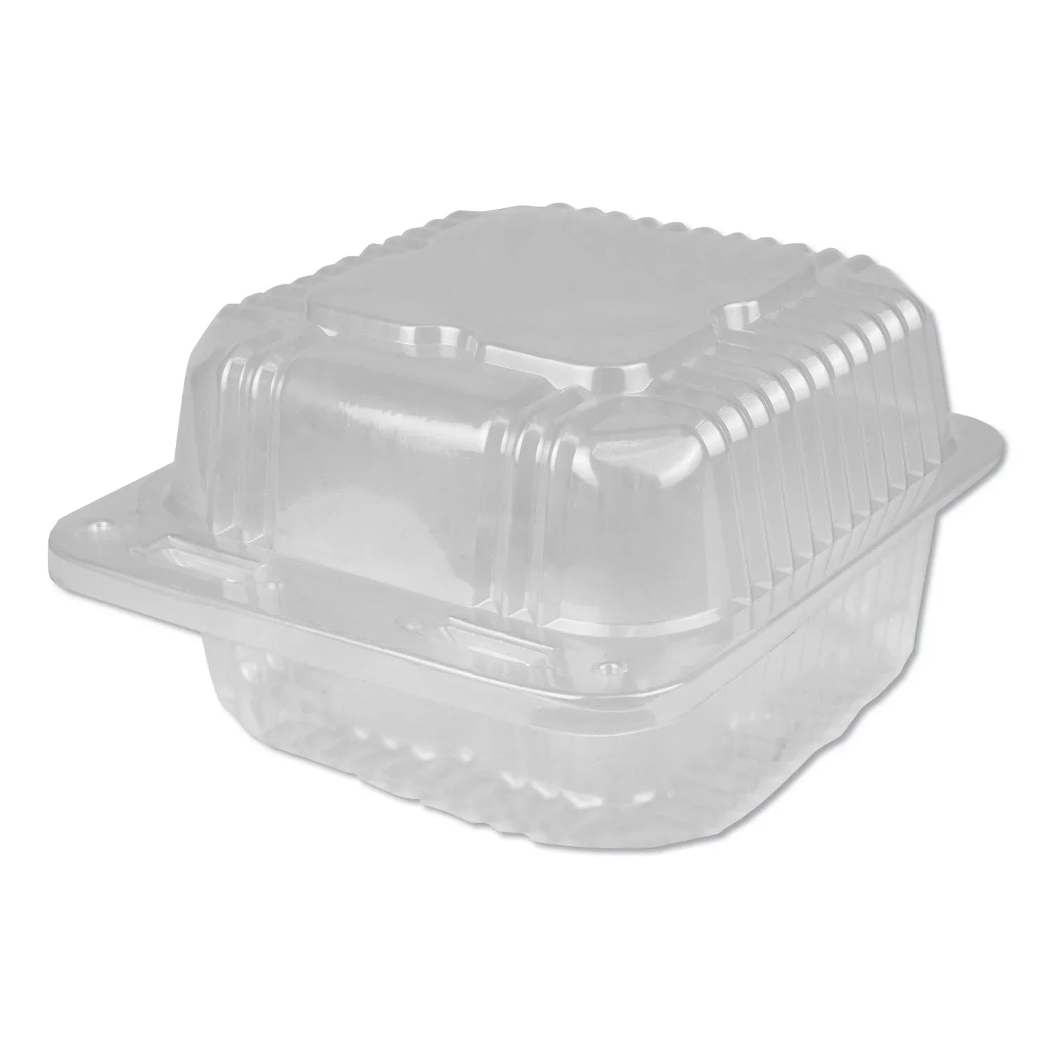 Plastic Clear Hinged Containers 28 oz, 6.13 x 6.5 x 3.25, Clear, 500/Carton