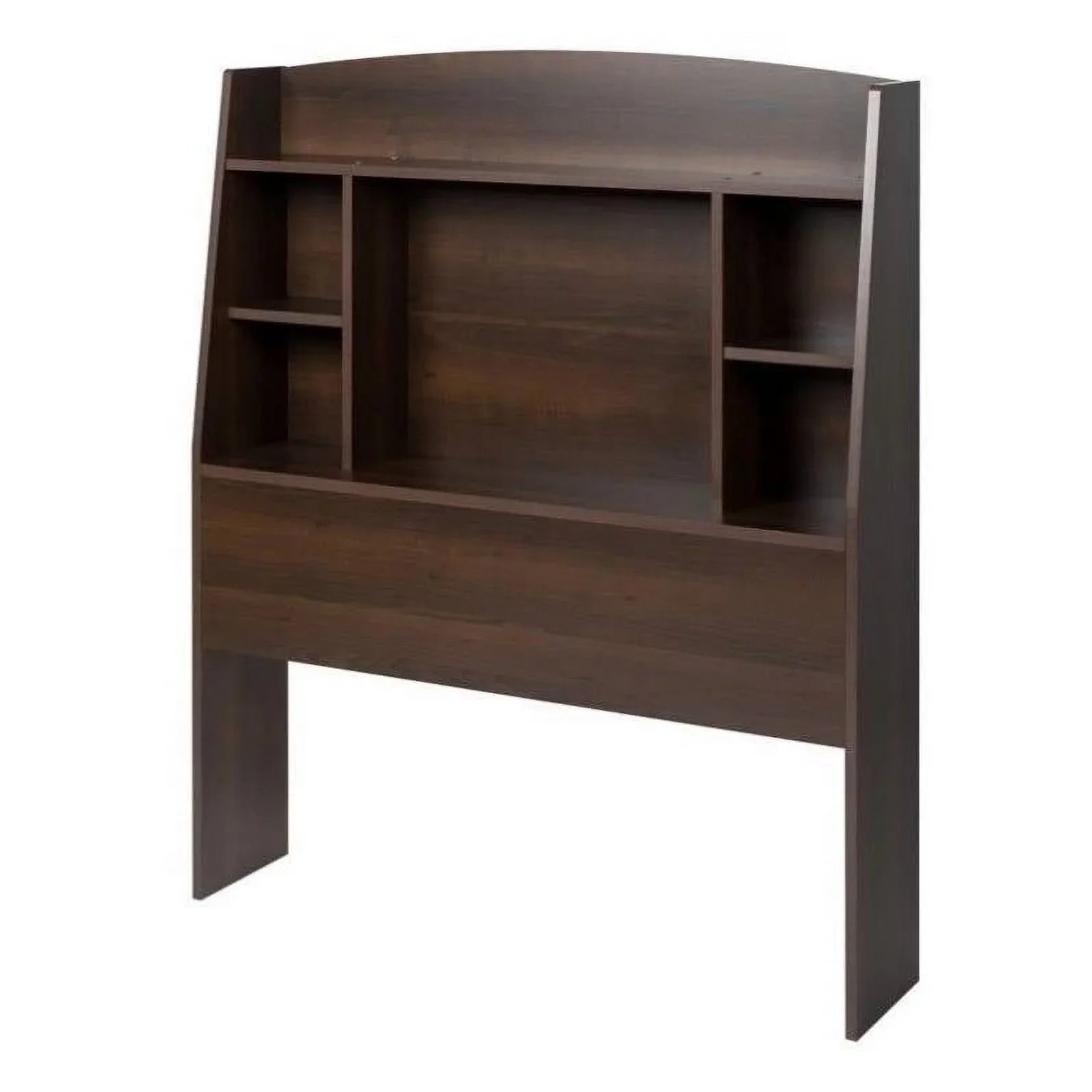 Twin size Bookcase Sizetorage Headboard in Espresso Wood Finish