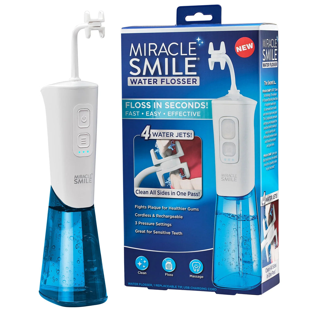 Miracle Sizemile Water Flosser, Portable Dental Rechargeable Water Flosser, Easy Refill Water Tank