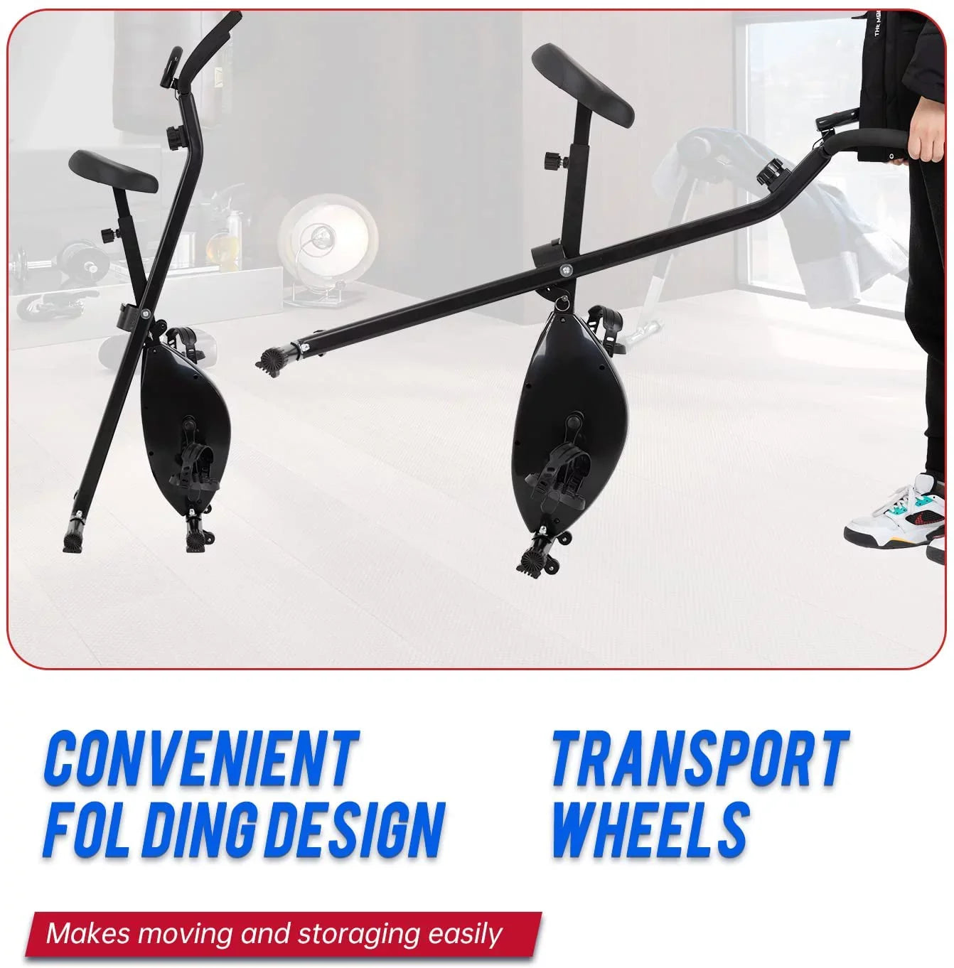 FDW Foldable Exercise Sizetationary Bike with 8 Levels of Magnetic Resistance Indoor Recumbent Exercise Bikes