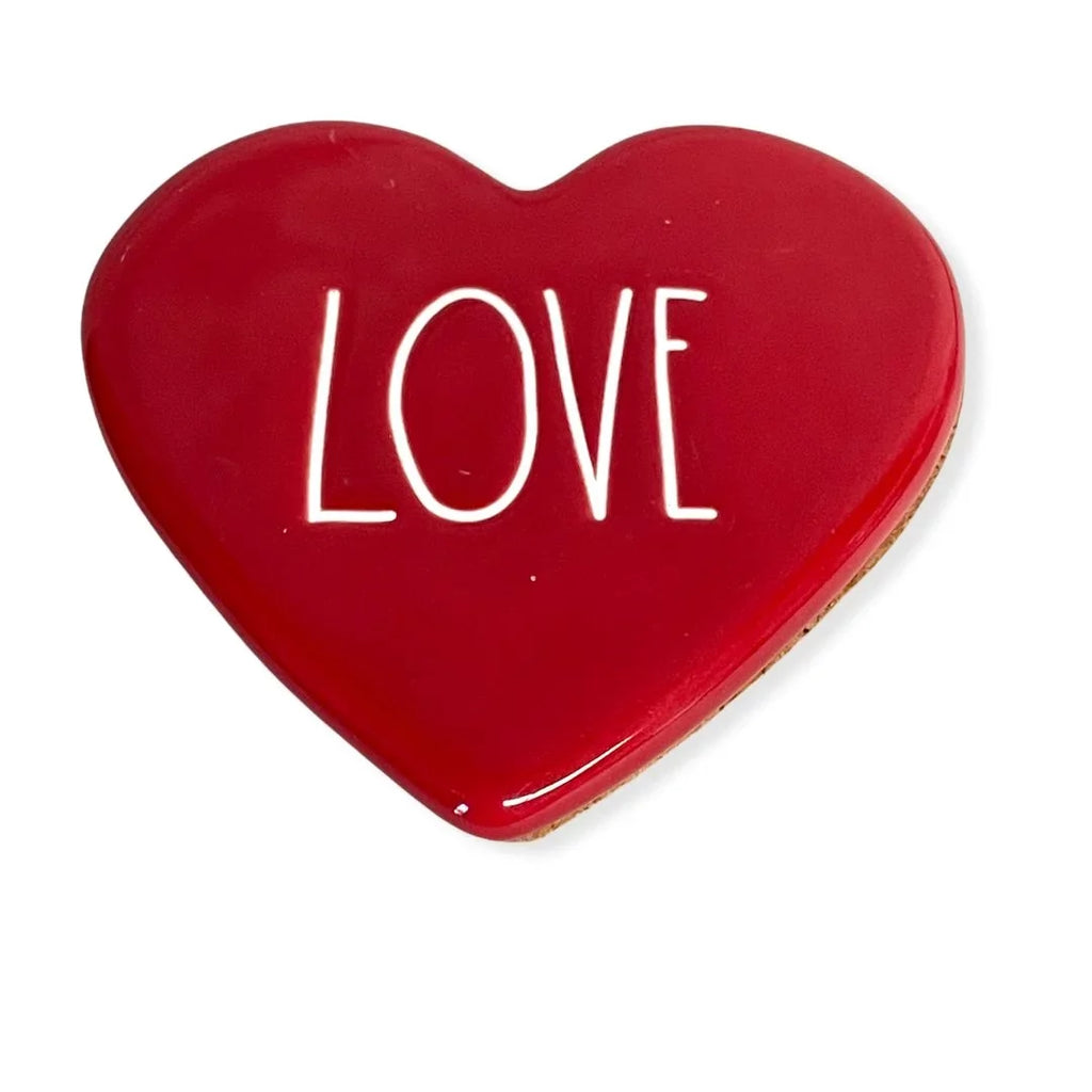Rae Dunn by Magenta Red Ceramic Drink Coasters Sizeet of 4 LOVE LL