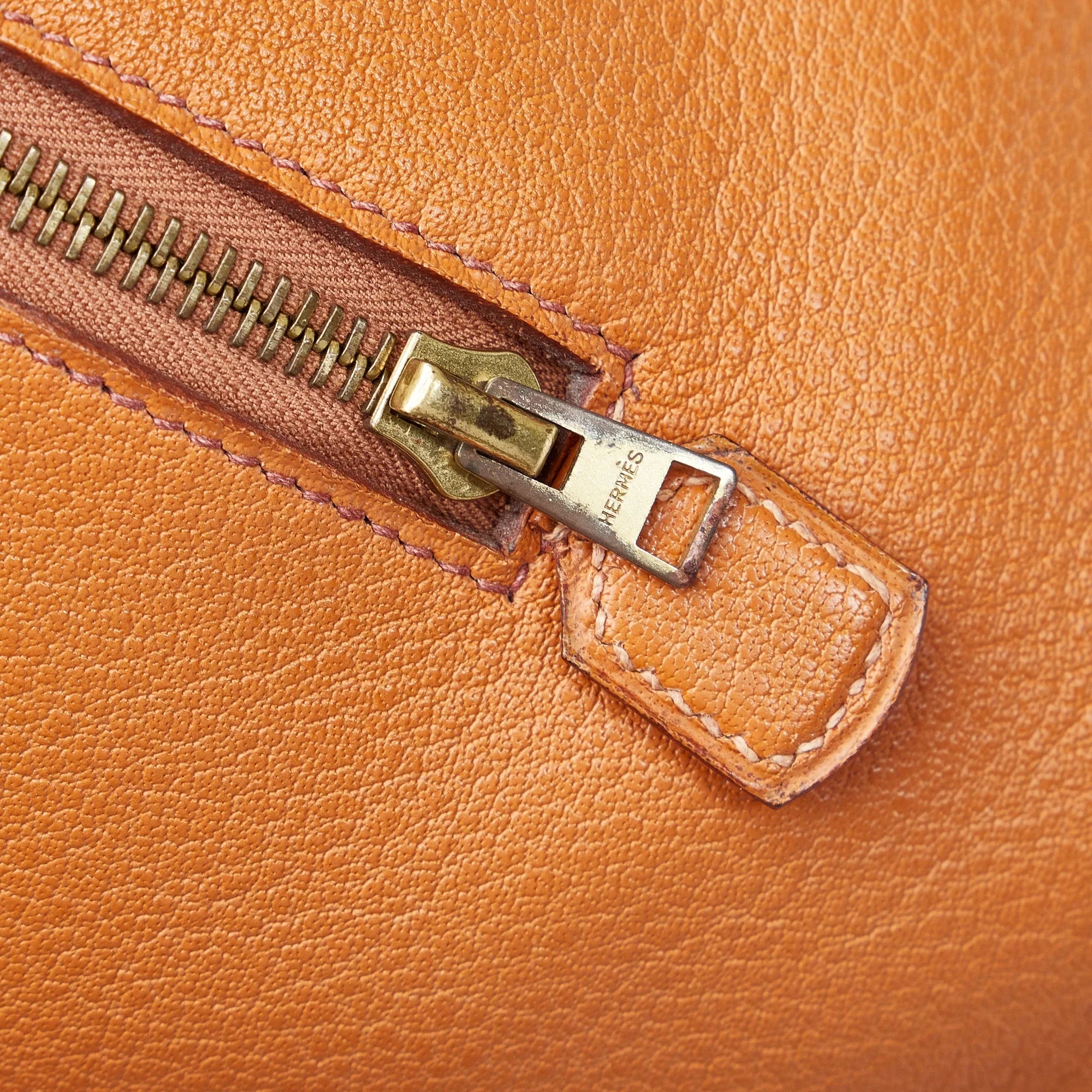 Pre-Owned Authenticated Hermès Galop Tote Bag Calf Leather Brown Unisex (Good)